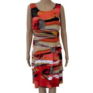 Alfani Multi Colored Tiered sleeveless dress